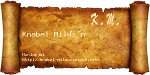 Knabel Milán névjegykártya